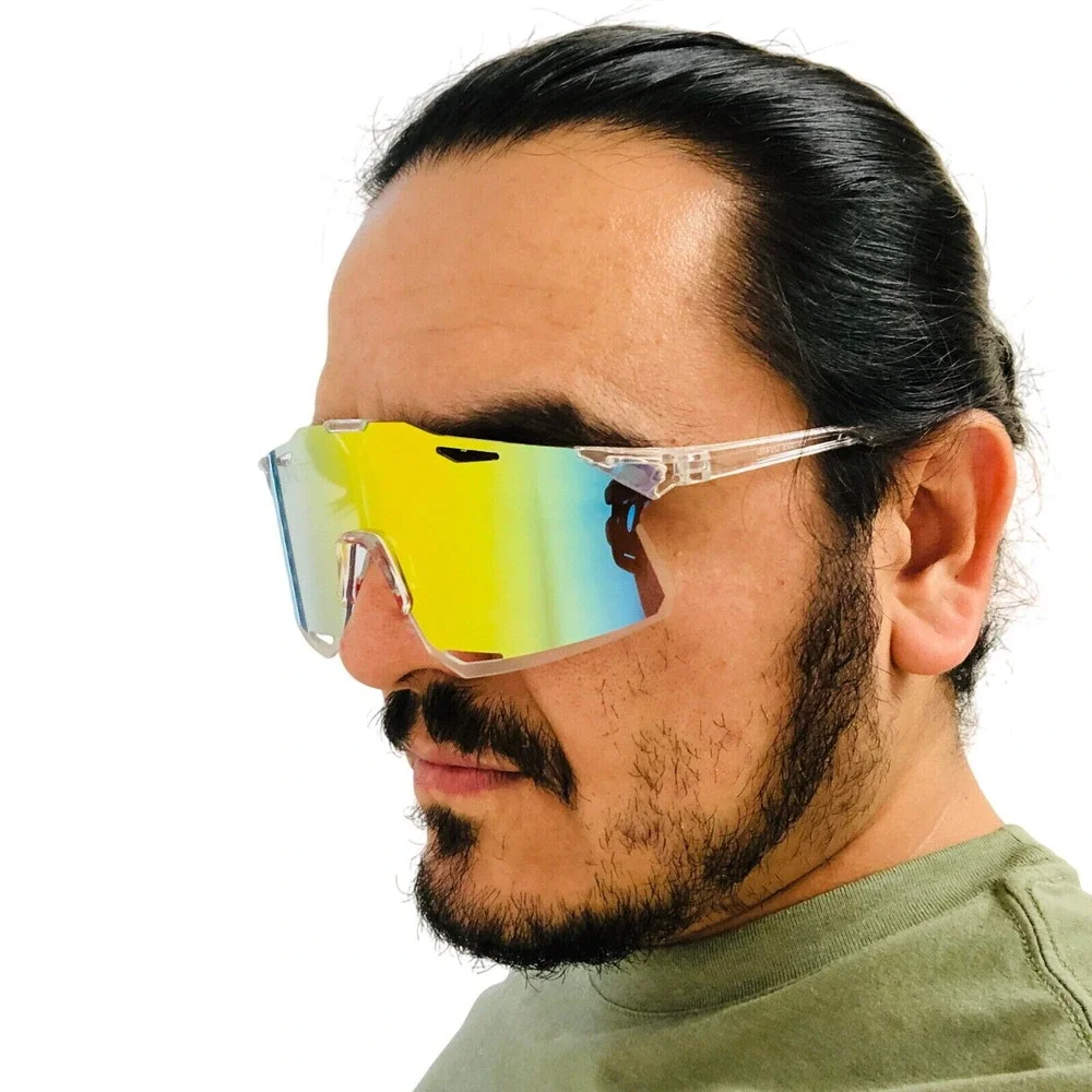 Sport Sunglasses Shield Mirrored Multi‎ Color Lens Cycling Running Glasses Men